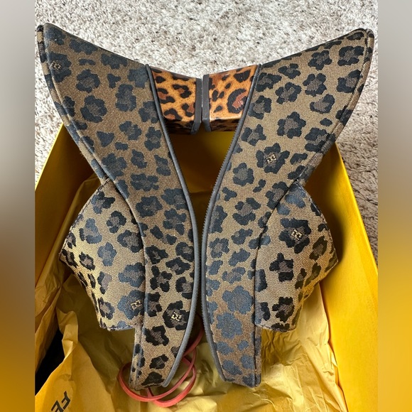 Fendi Shoes - Fendi Zeppa 100MM Jacq-Macuilato +Vern Tabacco Size 9B